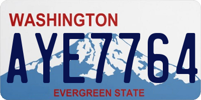 WA license plate AYE7764