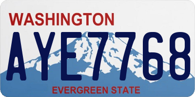 WA license plate AYE7768