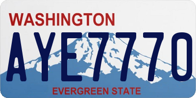 WA license plate AYE7770