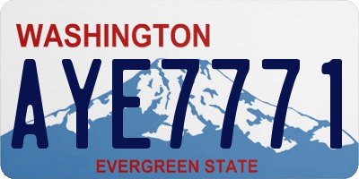 WA license plate AYE7771