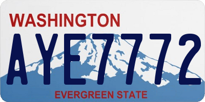 WA license plate AYE7772