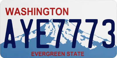 WA license plate AYE7773