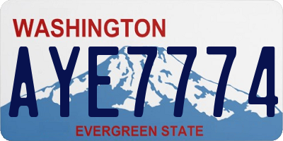 WA license plate AYE7774