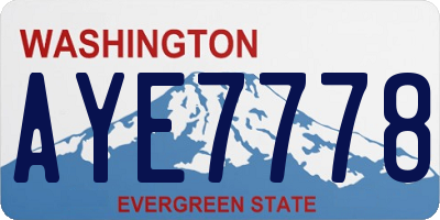 WA license plate AYE7778