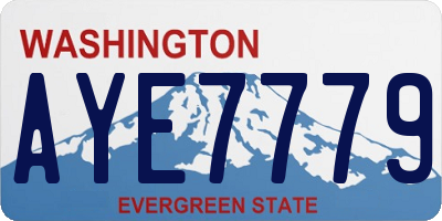 WA license plate AYE7779