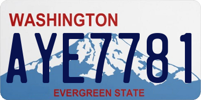 WA license plate AYE7781