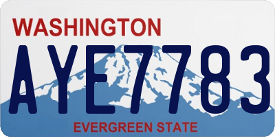 WA license plate AYE7783