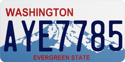 WA license plate AYE7785