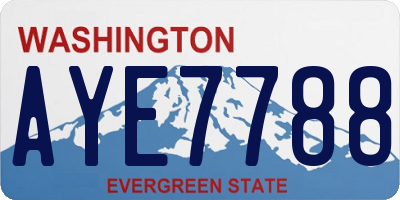 WA license plate AYE7788