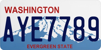 WA license plate AYE7789