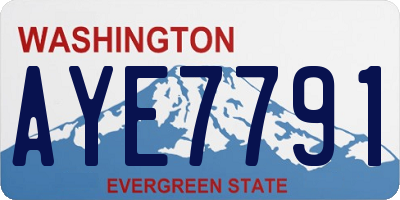 WA license plate AYE7791