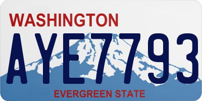 WA license plate AYE7793