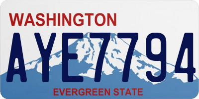 WA license plate AYE7794