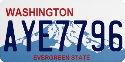 WA license plate AYE7796