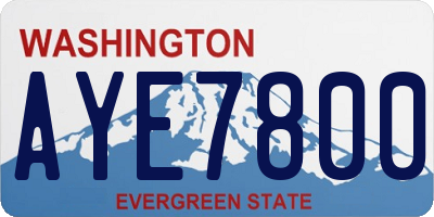 WA license plate AYE7800
