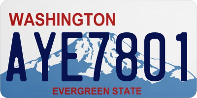 WA license plate AYE7801