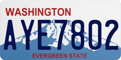 WA license plate AYE7802