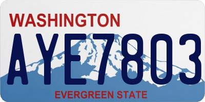 WA license plate AYE7803