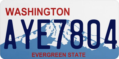 WA license plate AYE7804