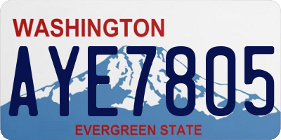 WA license plate AYE7805