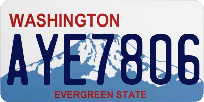 WA license plate AYE7806