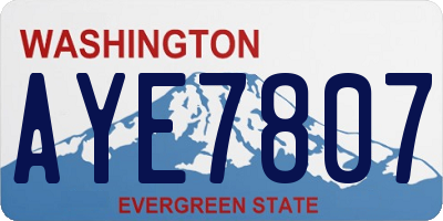 WA license plate AYE7807