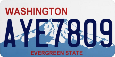 WA license plate AYE7809