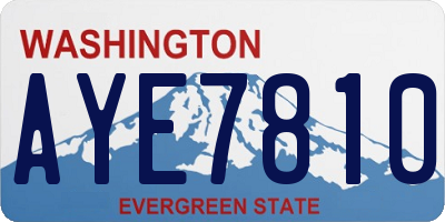 WA license plate AYE7810