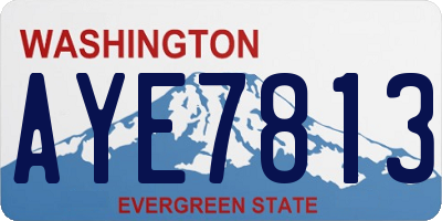 WA license plate AYE7813