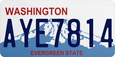 WA license plate AYE7814