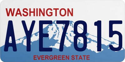 WA license plate AYE7815