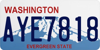 WA license plate AYE7818
