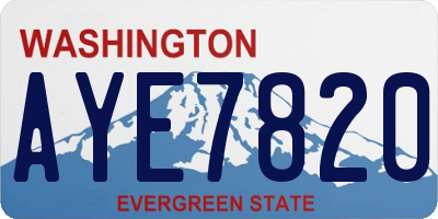 WA license plate AYE7820