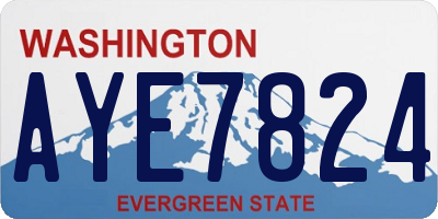WA license plate AYE7824
