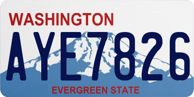 WA license plate AYE7826