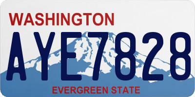 WA license plate AYE7828