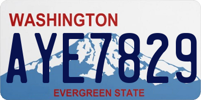 WA license plate AYE7829