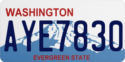 WA license plate AYE7830