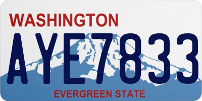 WA license plate AYE7833