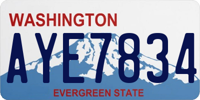 WA license plate AYE7834