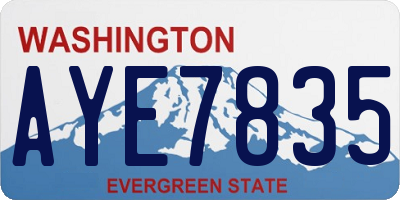 WA license plate AYE7835