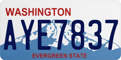 WA license plate AYE7837