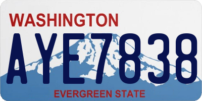 WA license plate AYE7838
