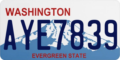 WA license plate AYE7839