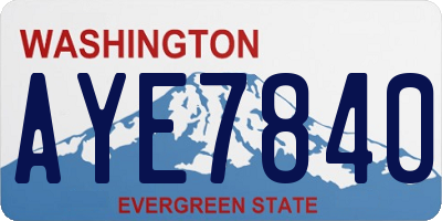 WA license plate AYE7840