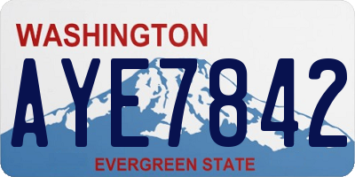 WA license plate AYE7842