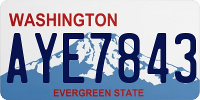 WA license plate AYE7843