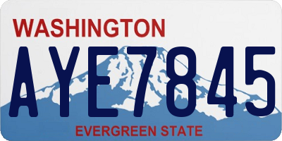 WA license plate AYE7845