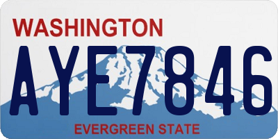 WA license plate AYE7846