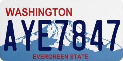 WA license plate AYE7847